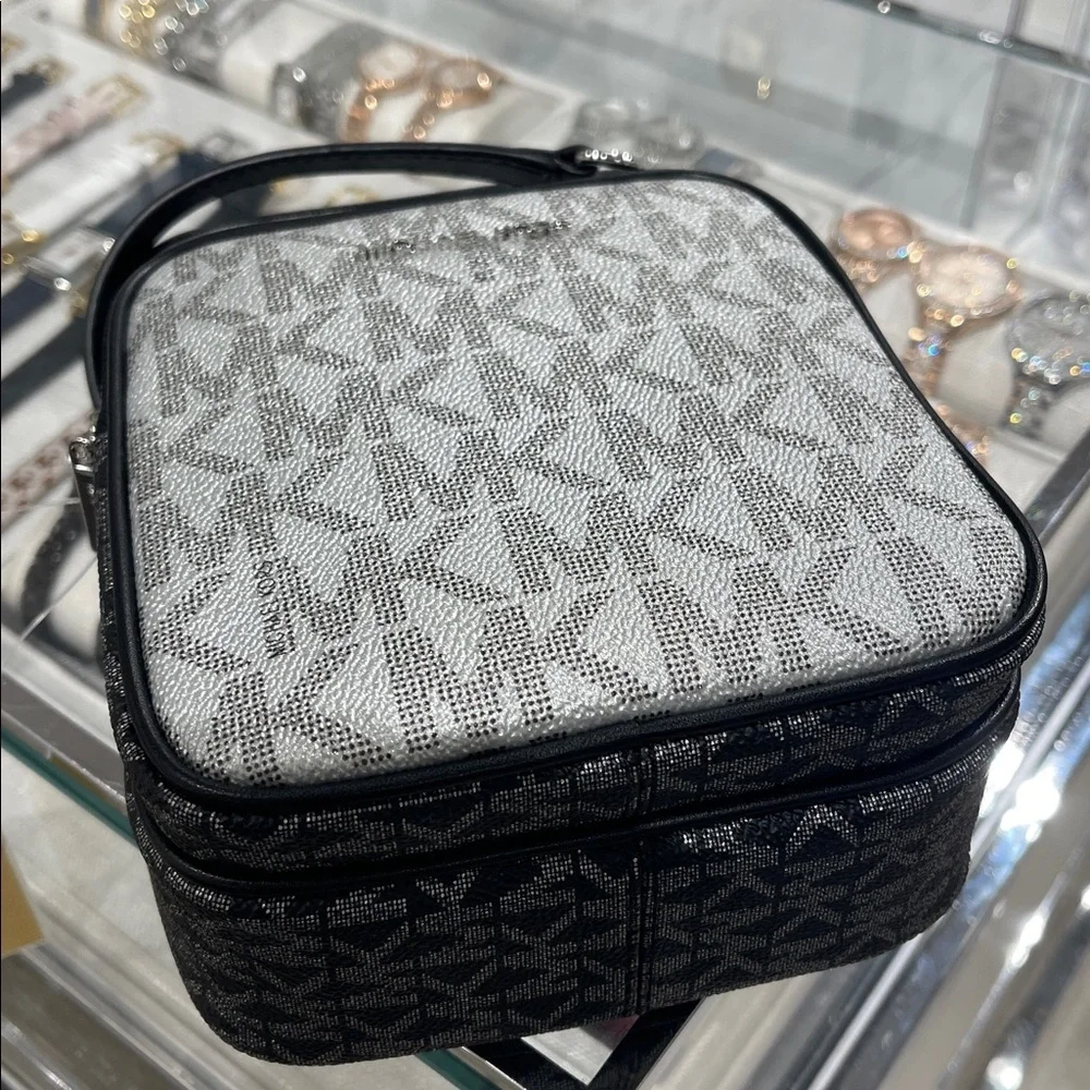 MICHAEL KORS Jet Set Medium Metallic Signature Logo NS Chain Crossbody Flight
